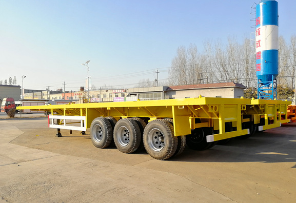 German Type 3 Axle 40ft Container Flatbed Trailer