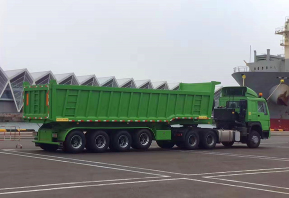 4 Axle Cubic Shape 45m3 Dump Trailer